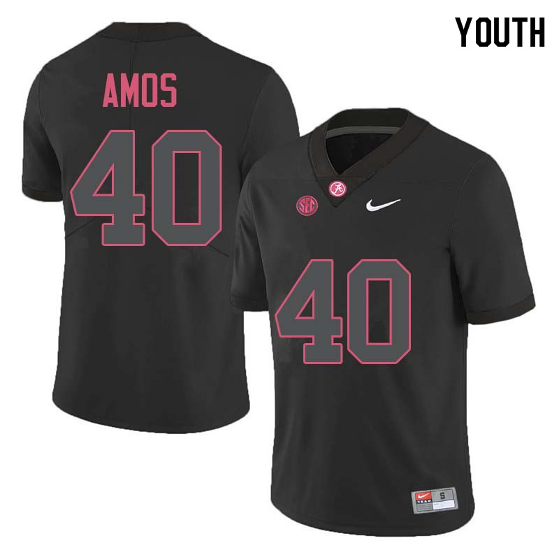 Alabama Crimson Tide Youth Giles Amos #40 Black NCAA Nike Authentic Stitched College Football Jersey PX16S37ZF